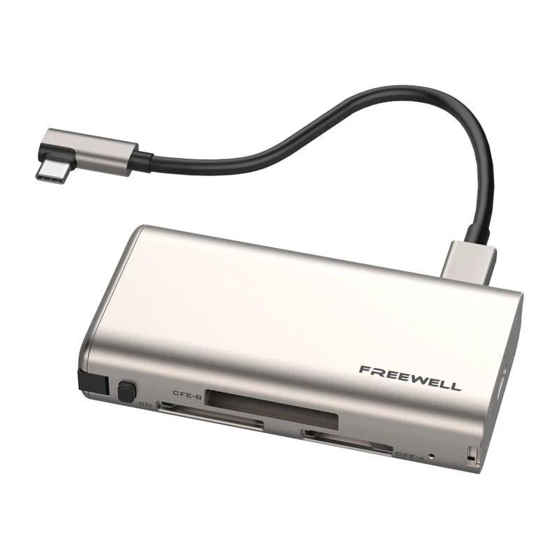 Freewell Pro Plus kaartlezer USB 3.2 Gen 2 Type-C 10 Gbps SD MicroSD CFexpress Space Gray