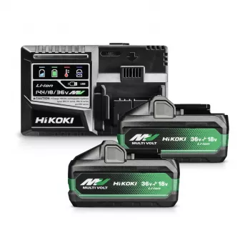 Hikoki 36V MultiVolt accu 2,5 Ah (2-pack) met snellader UC18YSL3