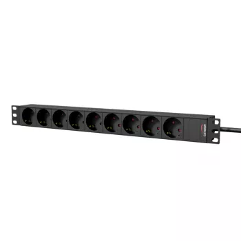 CAYMON PSR109G/B 19 inch stekkerdoos 9x Schuko 2,5m grijs/zwart