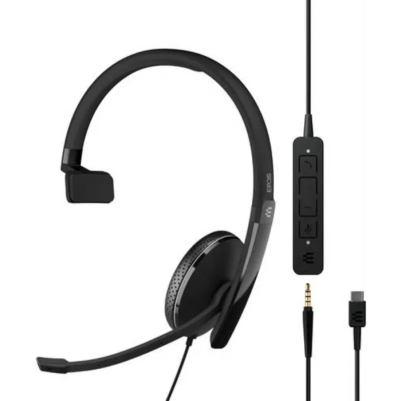 Sennheiser ADAPT 100 bedrade on-ear headset met noise-cancelling microfoon, USB-A, zwart
