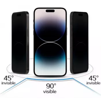 iLike Samsung Galaxy S23 Ultra gehard privacyglas schermbeschermer zwart