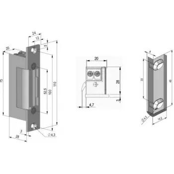 SCOT ES-S12DCN PROFI symmetrische elektrische deuropener met laag stroomverbruik