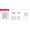 VCX WESA LC 13A enkel stopcontact met USB-oplader wit