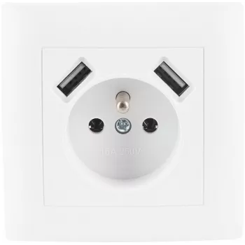 VCX WESA LC 13A enkel stopcontact met USB-oplader wit