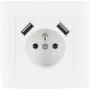 VCX WESA LC 13A enkel stopcontact met USB-oplader wit