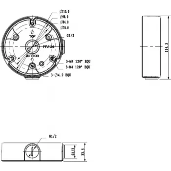 MITON MT-P136-B opbouwdoos 1-poort Keystone wit