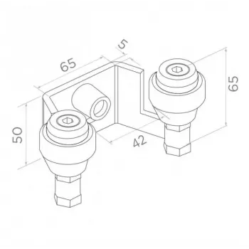 PSG 60.022 bovenste geleidebeugel voor schuifpoorten 42mm (2 rollen)