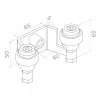 PSG 60.023 60mm bovenste schuifpoorthouder (2 rollen)