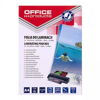PBS CONNECT OFFICE PRODUCTS lamineerfolie A4 2x100 micrometer glanzend 100 vel transparant
