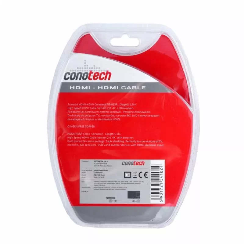 CONOTECH NS-015R HDMI 2.0 kabel 1,5m zwart