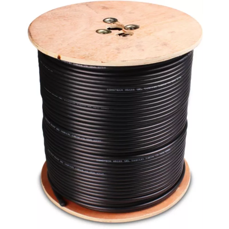 CONOTECH NS-752 coaxkabel NS100 TRI gelgevuld zwart - rol 300m