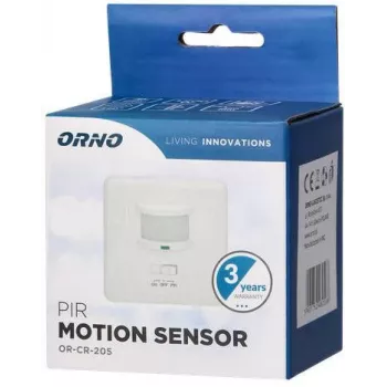 ORNO OR-CR-205 PIR-bewegingsmelder, 360°, 6 m, 230 V, wit, inbouw plafondmontage