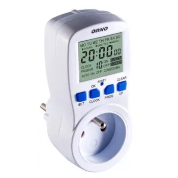 ORNO OR-PRE-409 digitale weekprogrammeerbare timer, 230V, 16A, 10 programma's, LCD-display, countdown