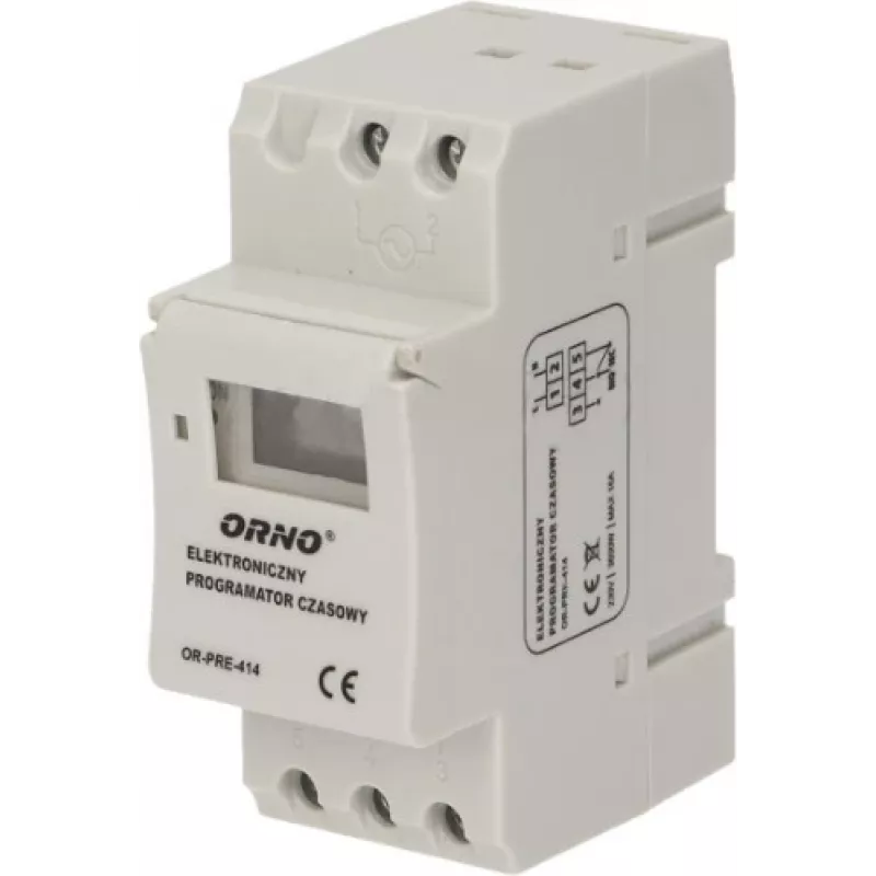 ORNO OR-PRE-414 digitale tijdschakelaar, DIN-rail, 230V AC, 16A, 1 kanaal