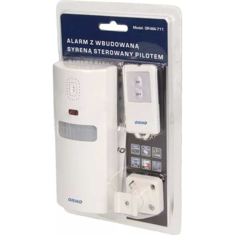 ORNO OR-MA-711 buitensirene met ingebouwde sirene, 110 dB, 12V DC, wit
