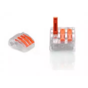 TRYTYT PC-233 3-voudige hendel-lasklem 0,2-4,0 mm² 50 stuks transparant oranje