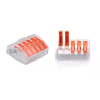 TRYTYT PC-235 push-in draadconnector 5-voudig 0.2-4.0mm² 30-pack transparant oranje