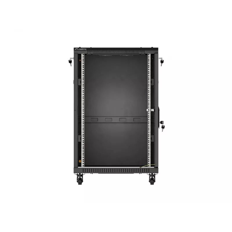 Lanberg 19 inch 18U 600x600 zwarte staande kast met glazen deur (flat pack)