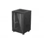 Lanberg 19 inch 18U 600x600 zwarte staande kast met glazen deur (flat pack)