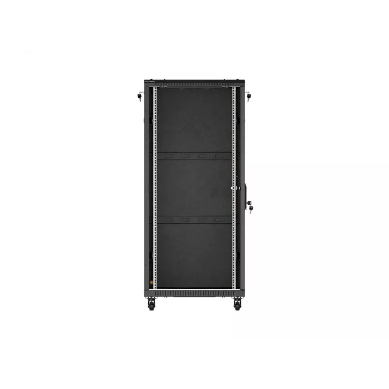 LANBERG 19 inch 27U vrijstaande serverrackkast 600x1000 mm zwart met glazen deur (flat pack)