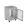 Lanberg FF01-6615-23SL vrijstaande 19 inch rackkast 15U 600x600 grijs geperforeerde deur LCD flat pack