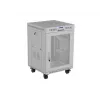 Lanberg FF01-6615-23SL vrijstaande 19 inch rackkast 15U 600x600 grijs geperforeerde deur LCD flat pack