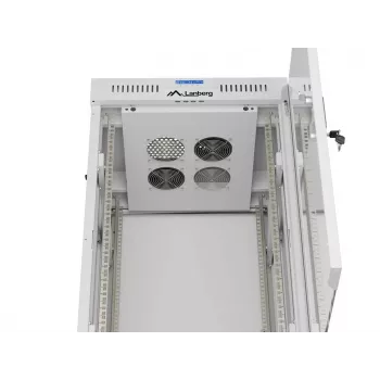 LANBERG 19 inch 22U staande behuizing 600x600 mm grijs met geharde glazen deur en LCD-display (flat pack)
