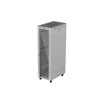 LANBERG 19 inch 42U serverkast 600x1000 mm grijs, geharde glazen deur, LCD-display, flat pack