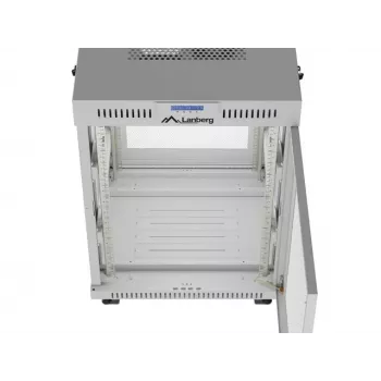 Lanberg 19 inch 15U 600x800 grijze staande kast met geperforeerde deur en LCD (flat pack)