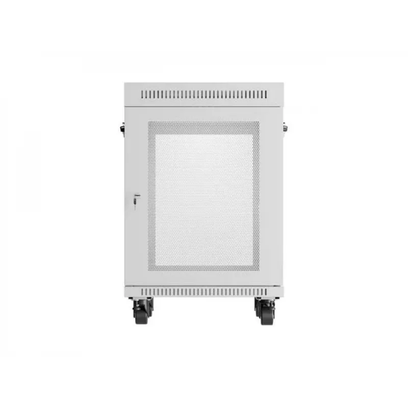 Lanberg 19 inch 15U 600x800 grijze staande kast met geperforeerde deur en LCD (flat pack)