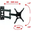 ART AR-57A vaste TV-wandbeugel voor LED/LCD 17-42 inch zwart