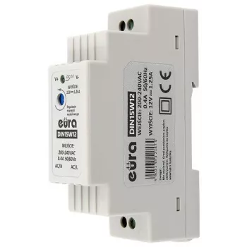 EURA DIN15W12 DIN-railvoeding 12V 1,25A 15W