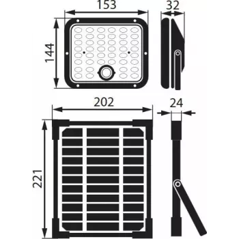 BEMKO SOLPAR solar LED-schijnwerper 10W 1500lm 3000/4000K IP65 zwart met PIR-sensor