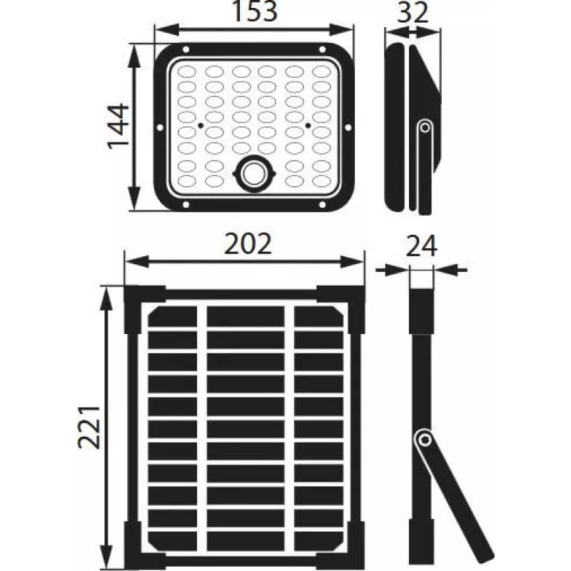 BEMKO SOLPAR solar LED-schijnwerper 10W 1500lm 3000/4000K IP65 zwart met PIR-sensor