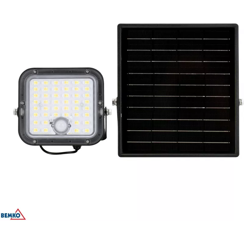 BEMKO SOLPAR solar LED-schijnwerper 10W 1500lm 3000/4000K IP65 zwart met PIR-sensor