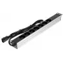 DELTA PD-7/RACK/IEC 19 inch 1U basic PDU met 7 Schuko-stopcontacten, IEC C14-ingang, 2m kabel, 16A, zwart