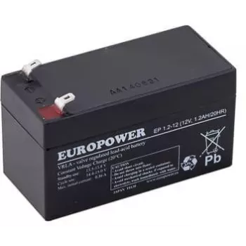 EUROPOWER EP 1.2-12 AGM accu 12V 1,2Ah (6-9 jaar levensduur)