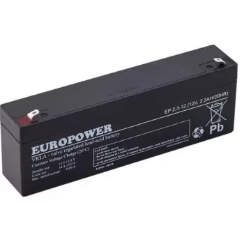 EUROPOWER EP 2.3-12 AGM batterij 12V 2,3Ah 6-9 jaar ontworpen levensduur
