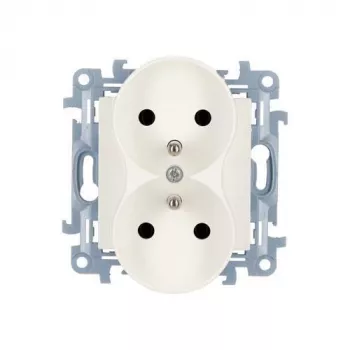KONTAKT SIMON 10 module wit stopcontact 2x type F met kinderveiligheid schroefklemmen 16A 250V
