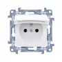 KONTAKT SIMON 10 module wit stopcontact 1x Z/U met klep IP44 schroefklemmen 16A 250V