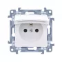 KONTAKT SIMON 10 enkel stopcontact met randaarde, wit, IP44, schroefklemmen, 16A 250V