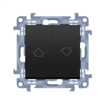 KONTAK-SIMON Kontakt Simon 10 Module mat zwart jaloeziebediening pijl schroefklemmen 10A 250V