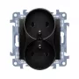 KONTAKT SIMON 10 Module dubbel stopcontact 2x Z/U schroefklemmen 16A 250V mat zwart