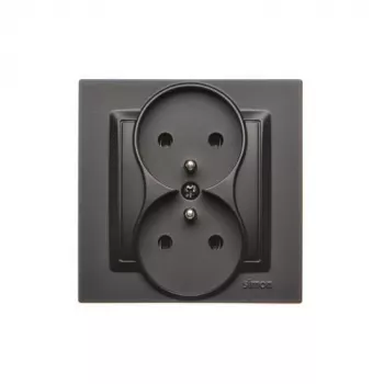 KONTAKT SIMON 10 stopcontact mat zwart 16A 250V schroefklemmen Type E