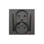 KONTAKT SIMON 10 stopcontact mat zwart 16A 250V schroefklemmen type E