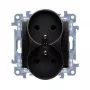 KONTAKT SIMON 10 Module 2x stopcontact type F mat zwart schroefklemmen 16A 250V