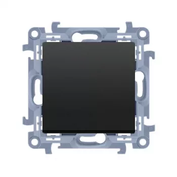 KONTAK-SIMON Kontakt Simon 10 Module enkelpolige schakelaar, mat zwart, steekklemmen, 10AX 250V