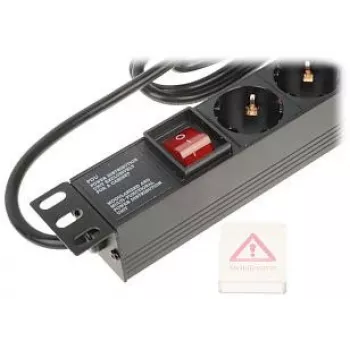 DELTA stekkerdoos 8 Schuko-stopcontacten L19/8, 1,5m kabel, zwart