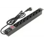 DELTA stekkerdoos 8 Schuko-stopcontacten L19/8, 1,5m kabel, zwart