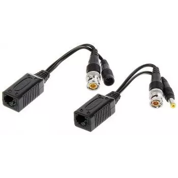DELTA TR-1RJ-HD passieve video-balun-set (2 stuks) - 8MP 4K HD-CVI/HD-TVI/AHD/CVBS, BNC naar RJ45, zwart